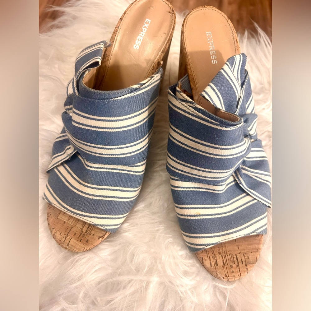 Express Denim Fabric Sandals 👡EUC
